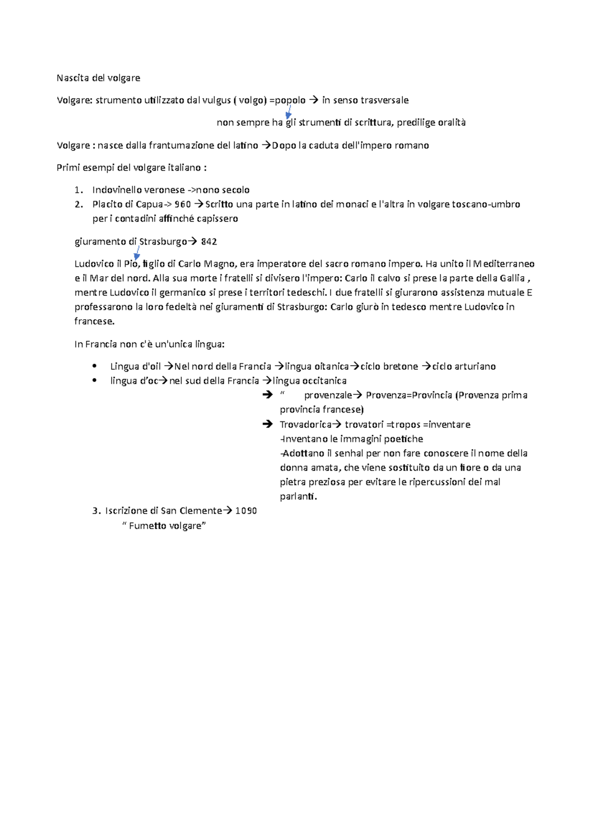 Nascita del volgare in Italia e prime testimonianze Nascita del volgare Volgare strumento