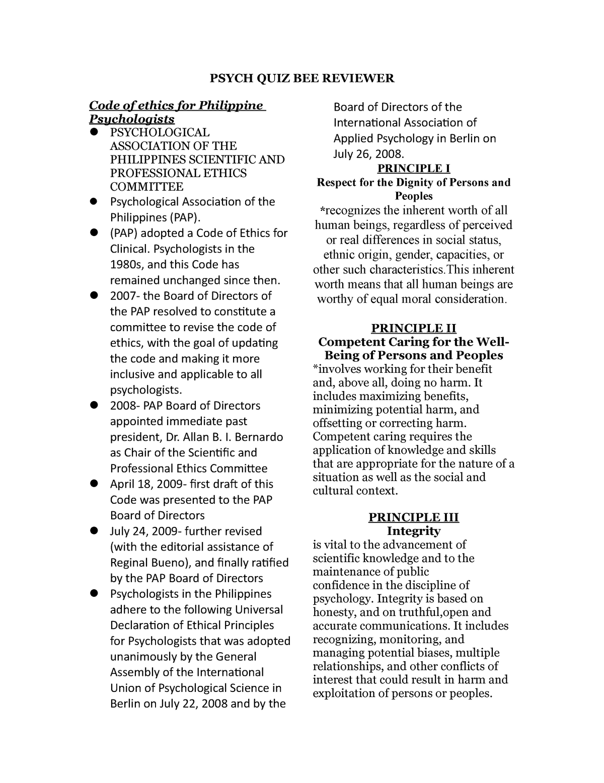 Quiz Bee Rules