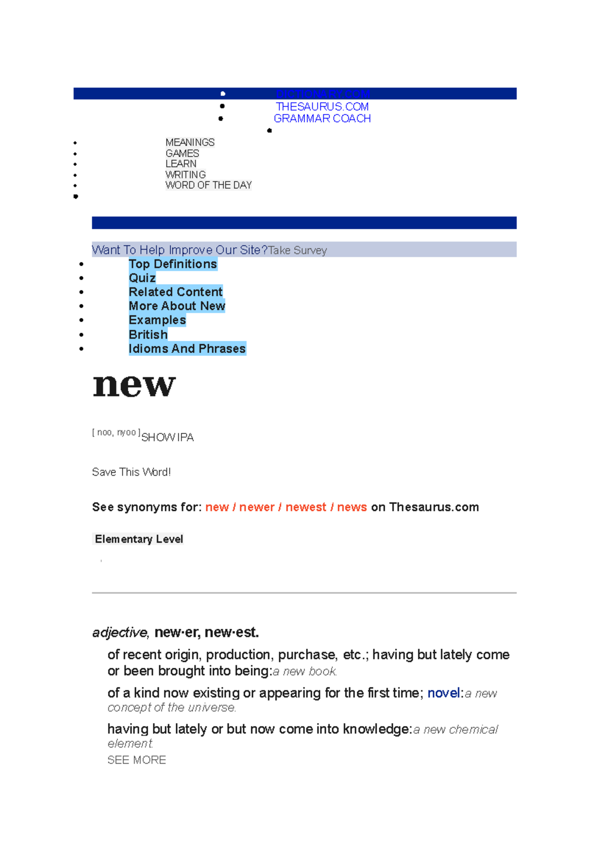 lecture new for law DICTIONARY THESAURUS GRAMMAR COACH MEANINGS GAMES