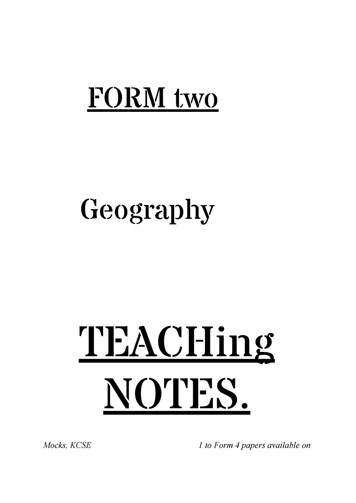 geography form two tourism