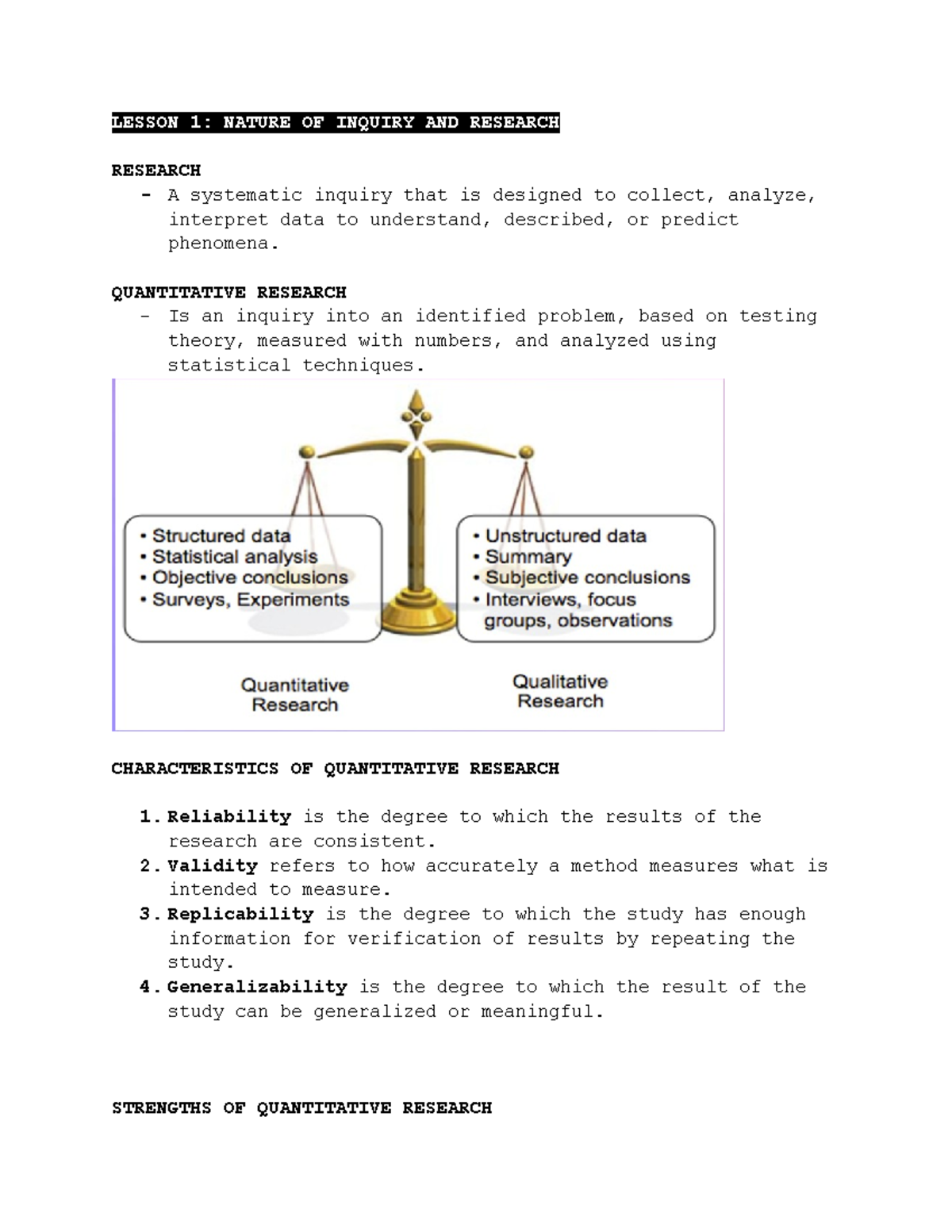 PR 2 Midterm - Notes - LESSON 1: NATURE OF INQUIRY AND RESEARCH ...