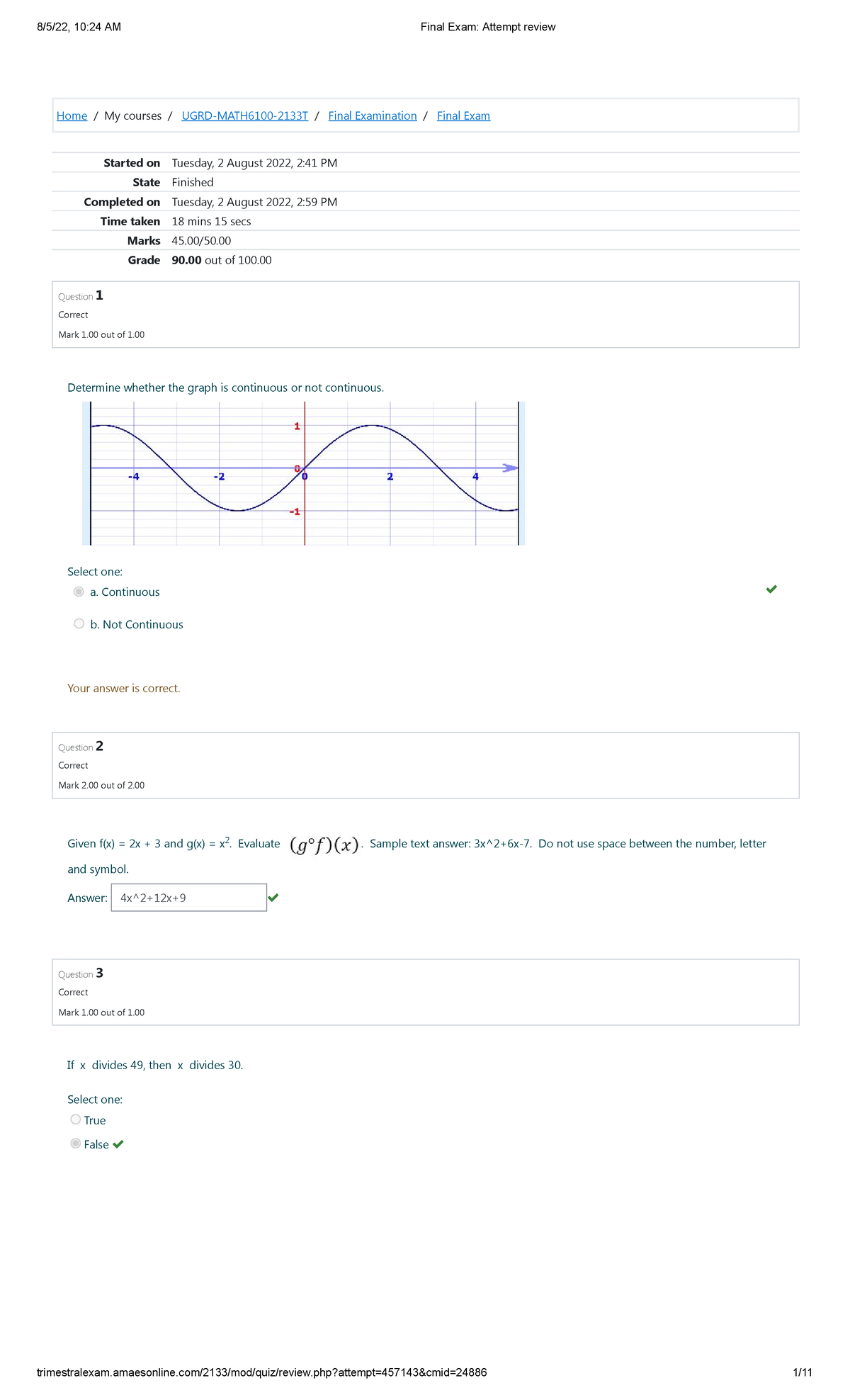 Calculus 1 Final Exam For ama student who dont want to study lmao