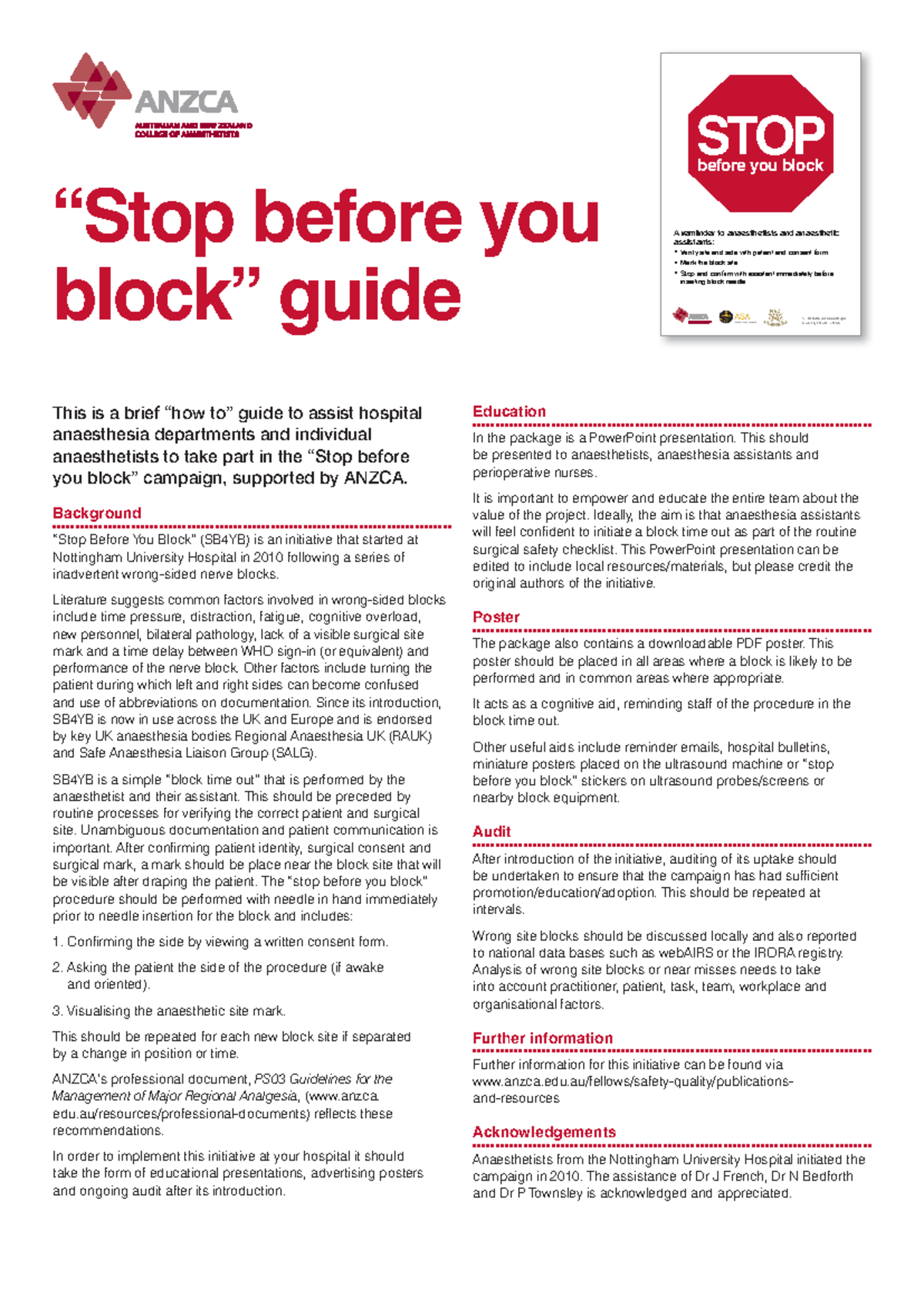 Stop Blocking Flyer A4 P1 - This is a brief “how to” guide to assist ...