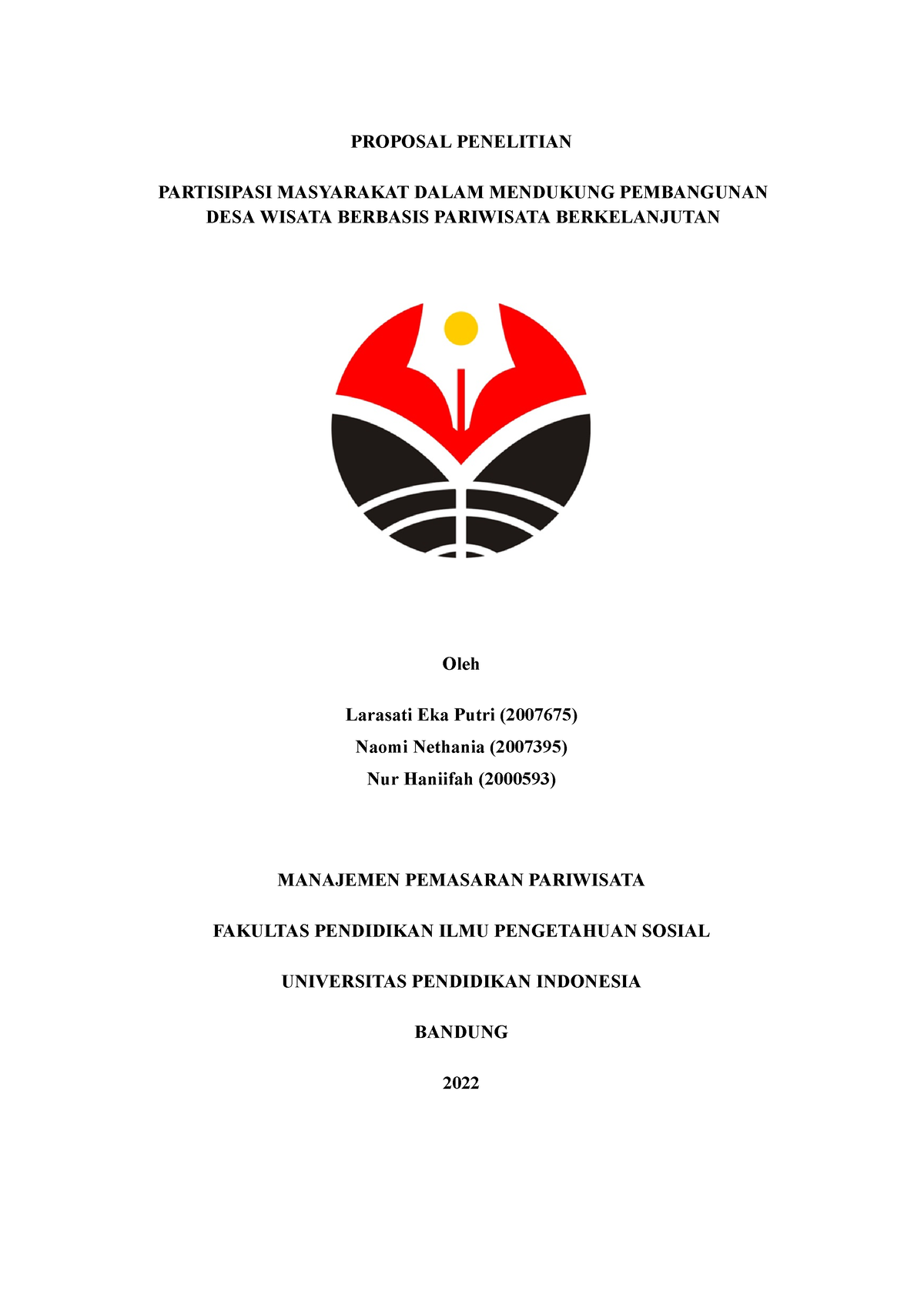 Partisipasi Masyarakat Dalam Mendukung Pembangunan DESA Wisata Berbasis ...