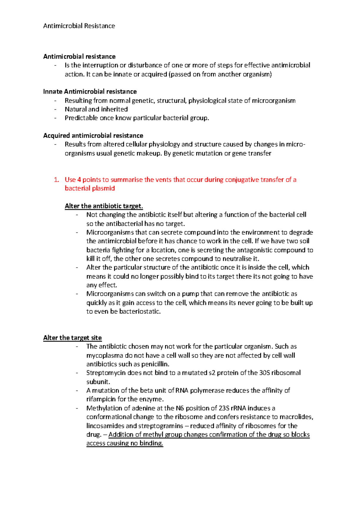 Antimicrobial resistance short questions and answer - Antimicrobial ...