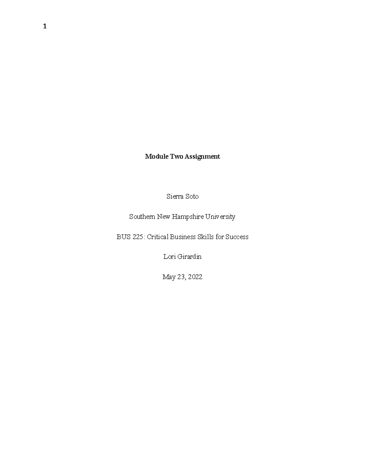 BUS225 Module Two Assignment - Module Two Assignment Sierra Soto ...