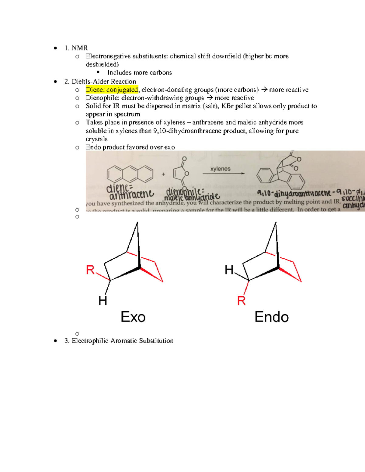 Orgo Lab Final Study Guide 1. NMR o Electronegative substituents