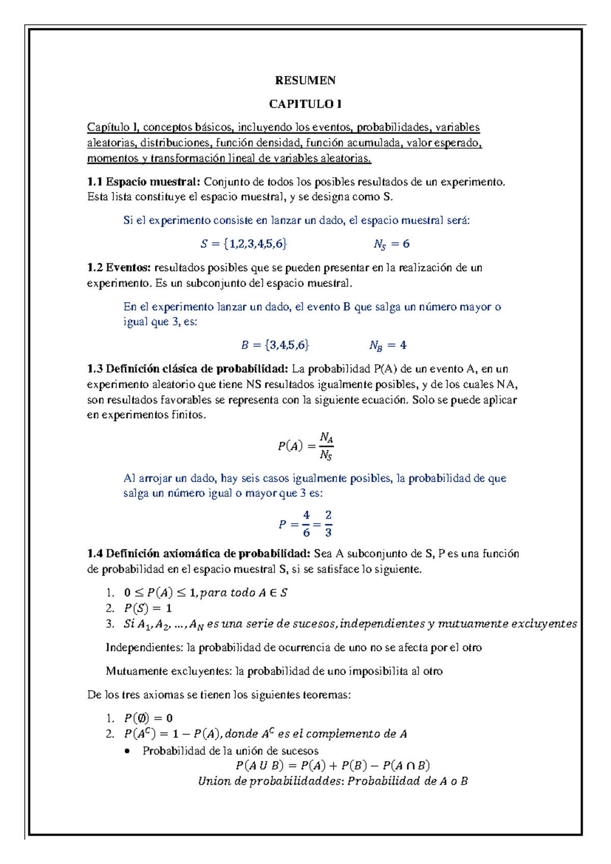 Resumen-Capitulo 1 - RESUMEN CAPITULO I Capítulo I, conceptos básicos ...