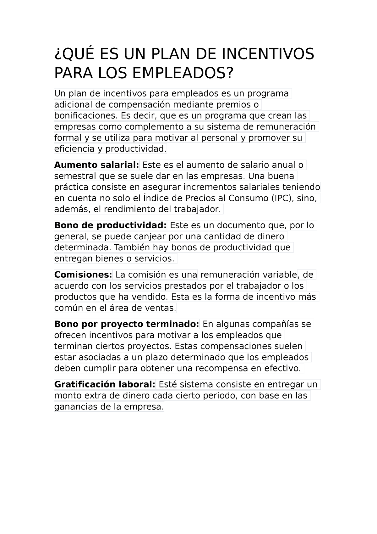 Plan De Incentivo Caso Qu Es Un Plan De Incentivos Para Los