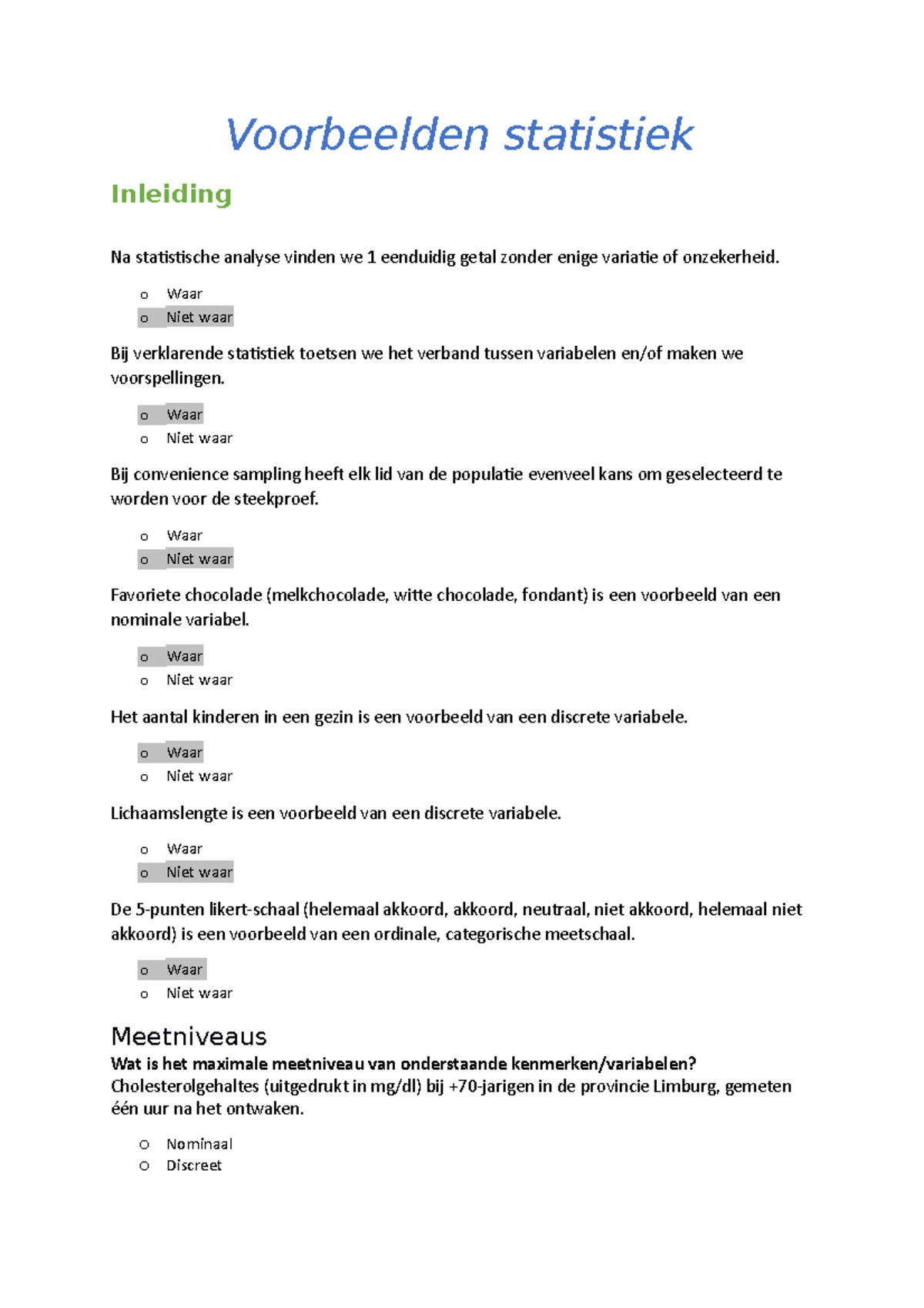 Voorbeelden-statistiek - Voorbeelden Statistiek Inleiding Na ...