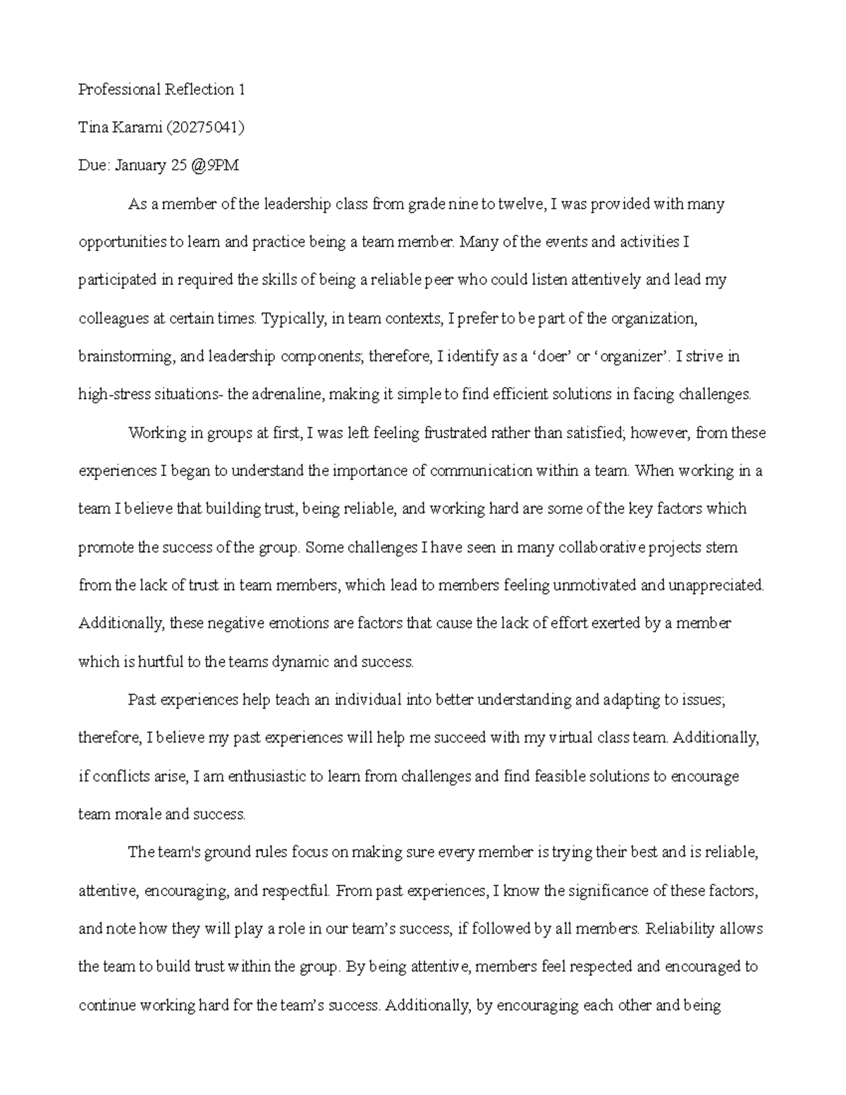 Professional Reflection 1 - Many of the events and activities I ...