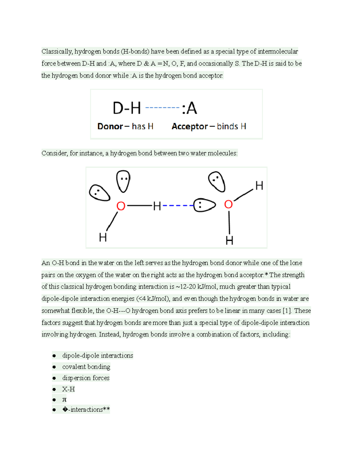 Hydrogen Bond Definition