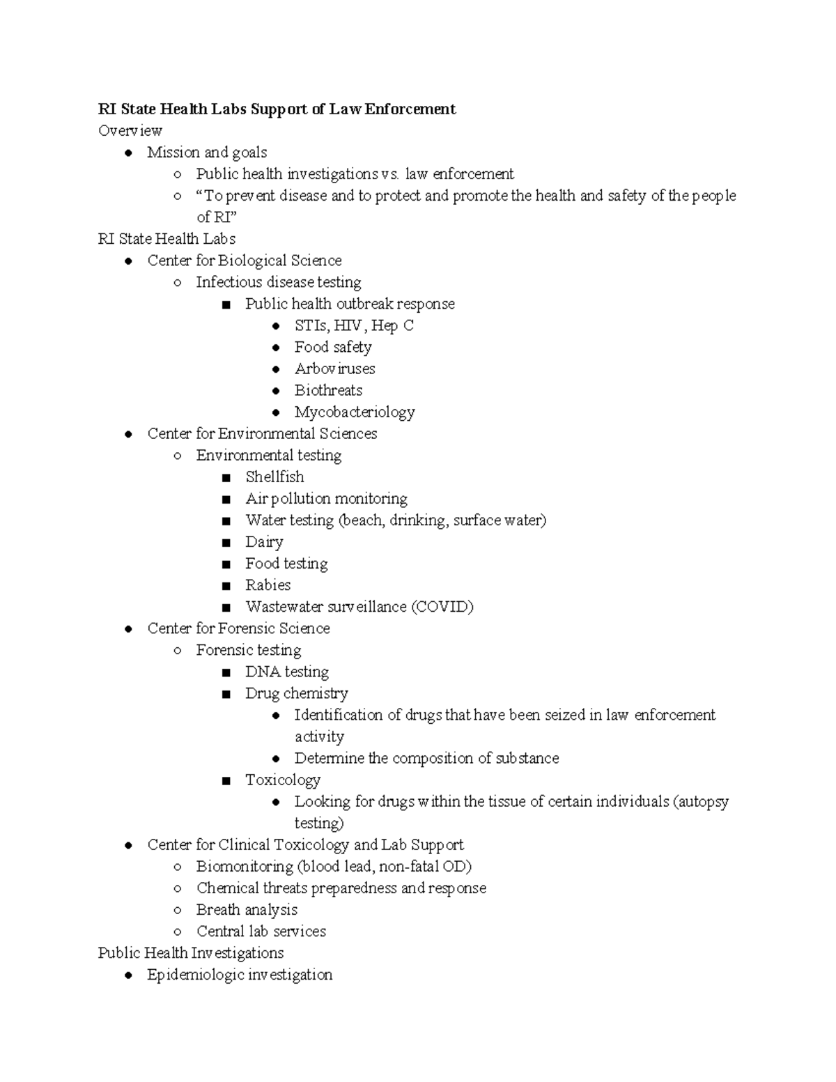 Speaker Dr. Glen Gallagher RI State Health Labs Support of Law