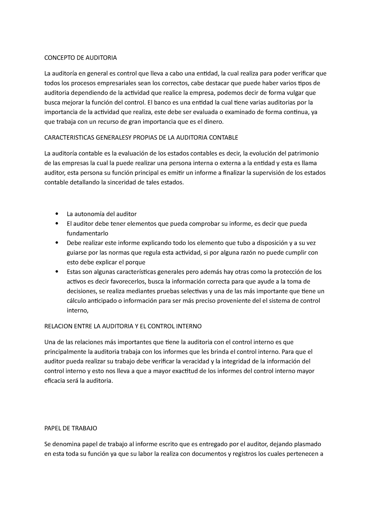 21 Auditoria - practica - CONCEPTO DE AUDITORIA La auditoría en general ...