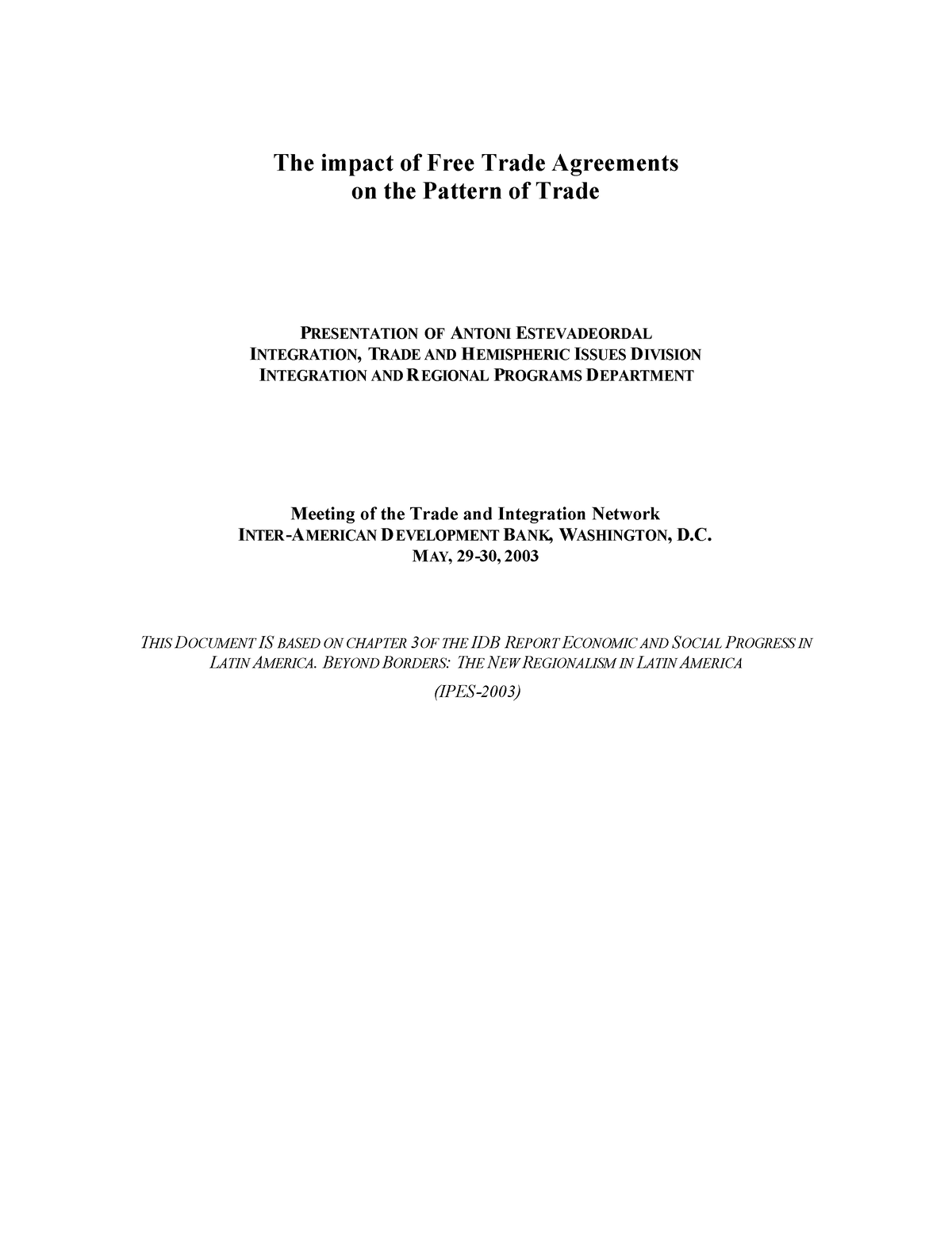 free trade agreements research paper