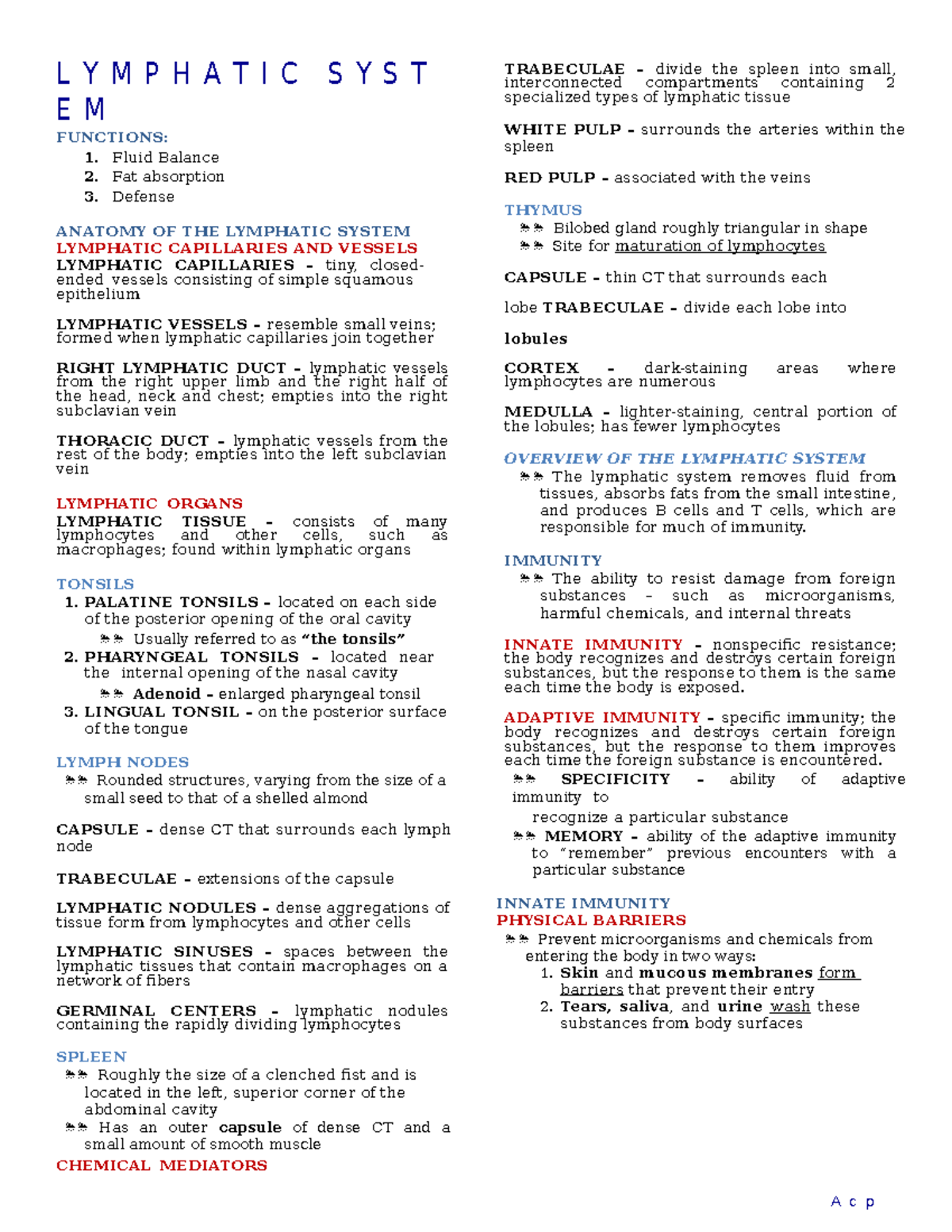 14-Lymphatic-System - reviewer - L Y M P H A T I C S Y S T E M ...