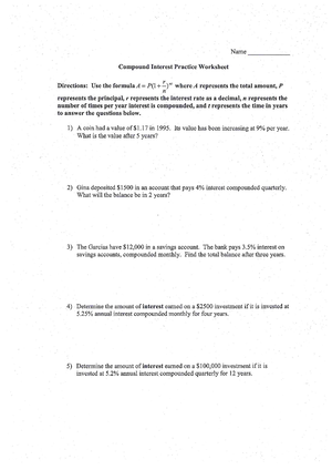 Ass 4 Simple and compound interest - Assignment no: 4 School: School of ...