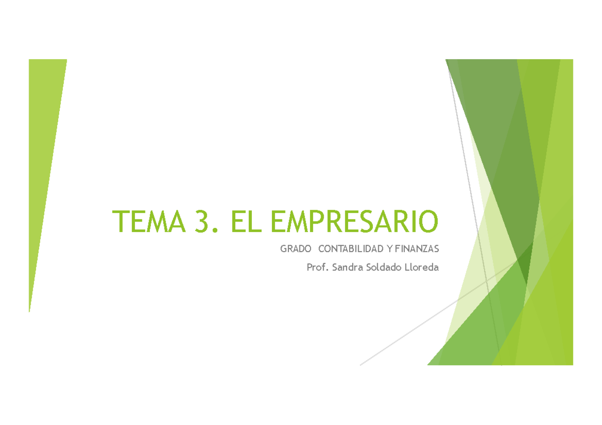 Esquema TEMA 3 EL Empresario - TEMA 3. EL EMPRESARIO GRADO CONTABILIDAD ...
