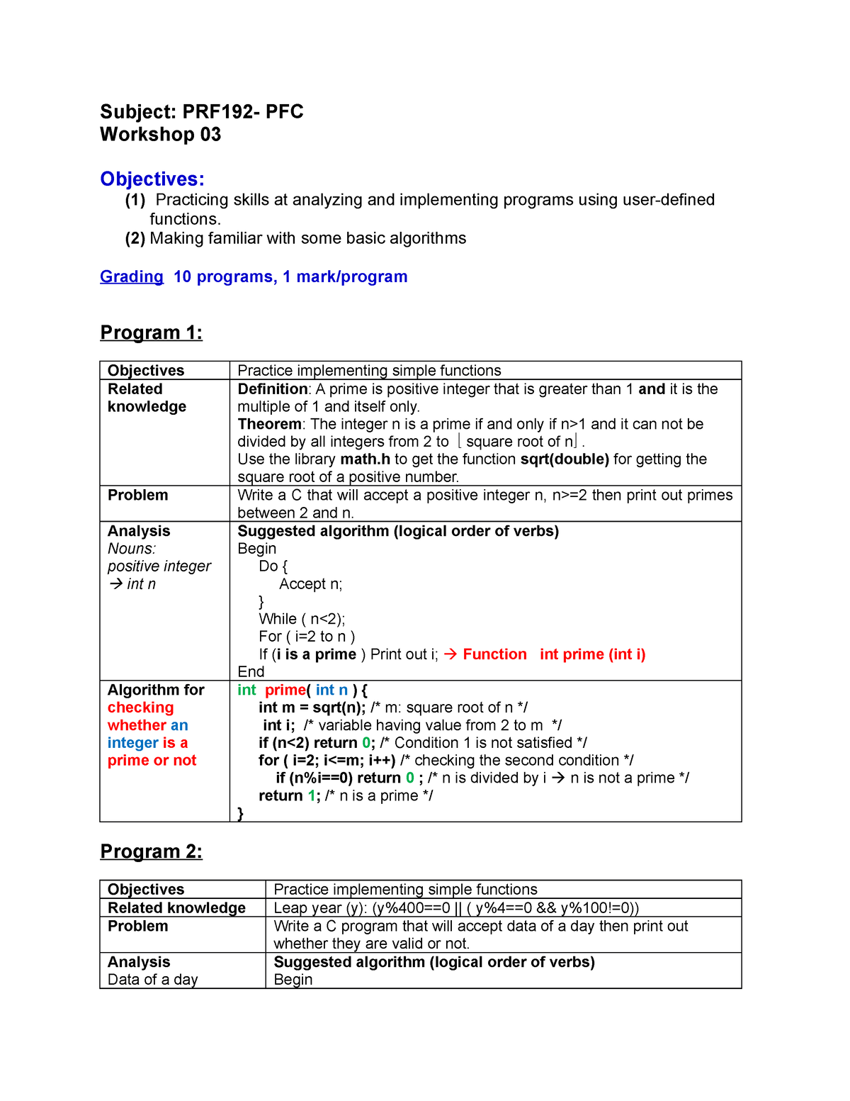 PFC-Workshop 03-2015 - give the ability to think to write code ...