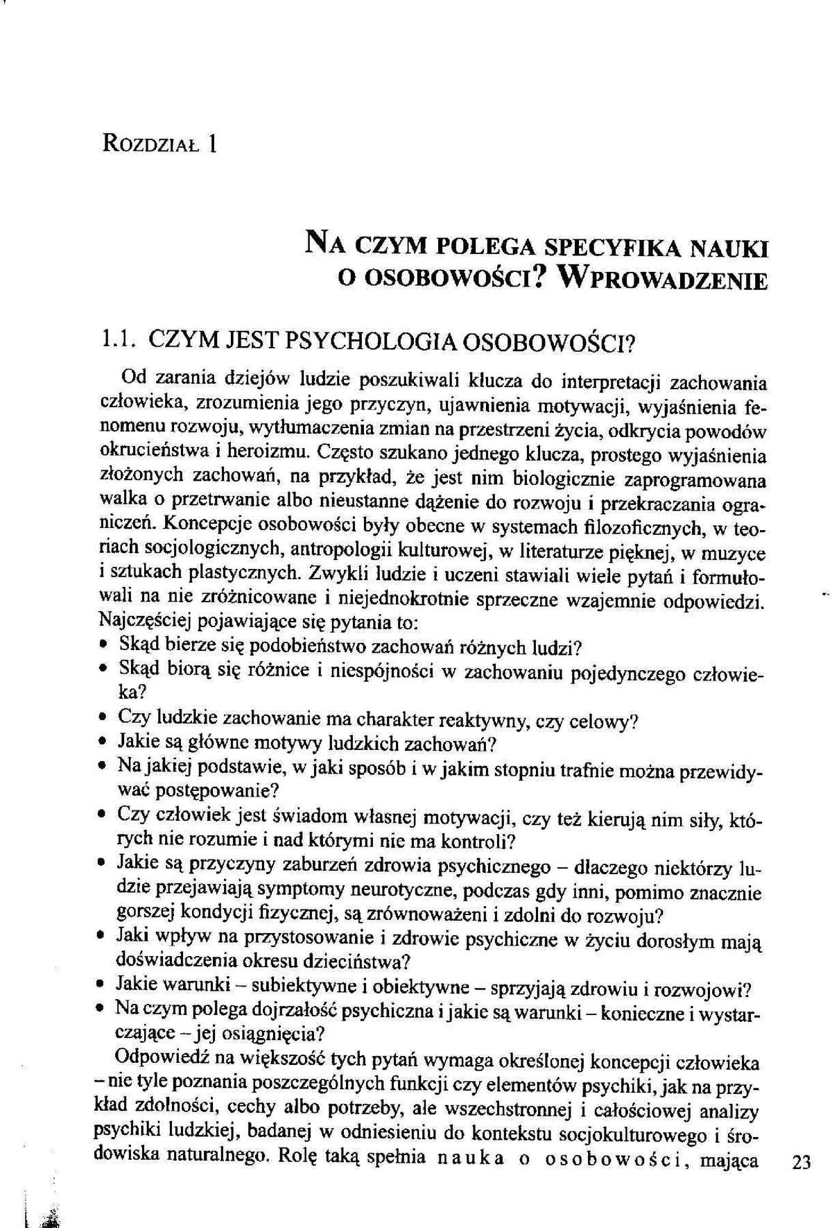 Oleś PK Wprowadzenie Do Psychologii Osobowości R1 - Psychologia ...