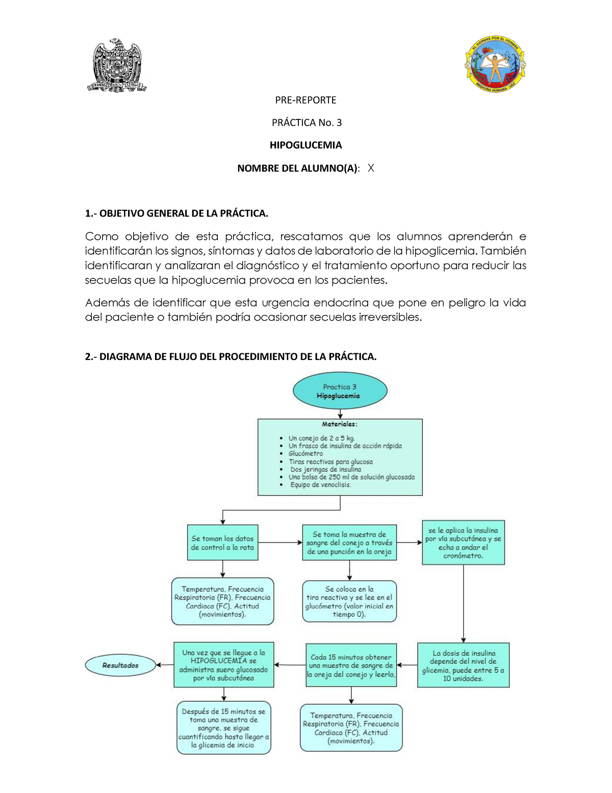 Pre-Reporte 3 Fisiología 2 - PRE-REPORTE PR¡CTICA No. 3 HIPOGLUCEMIA ...