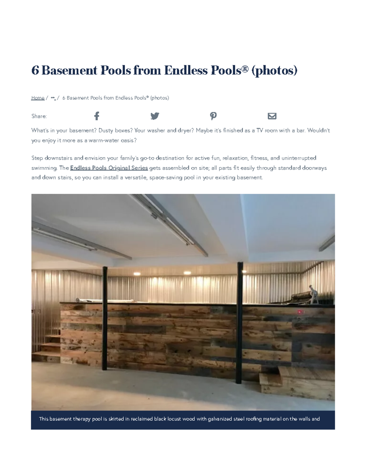 Basement Pools Indoor Basement Pool Basement Ideas - Home / / 6 ...