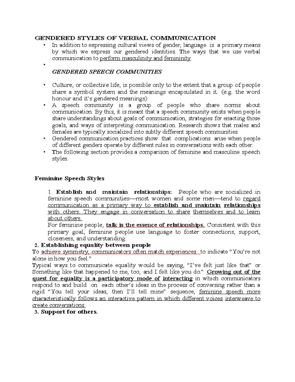 Gendered Styles of Verbal Communication GENDERED STYLES OF VERBAL