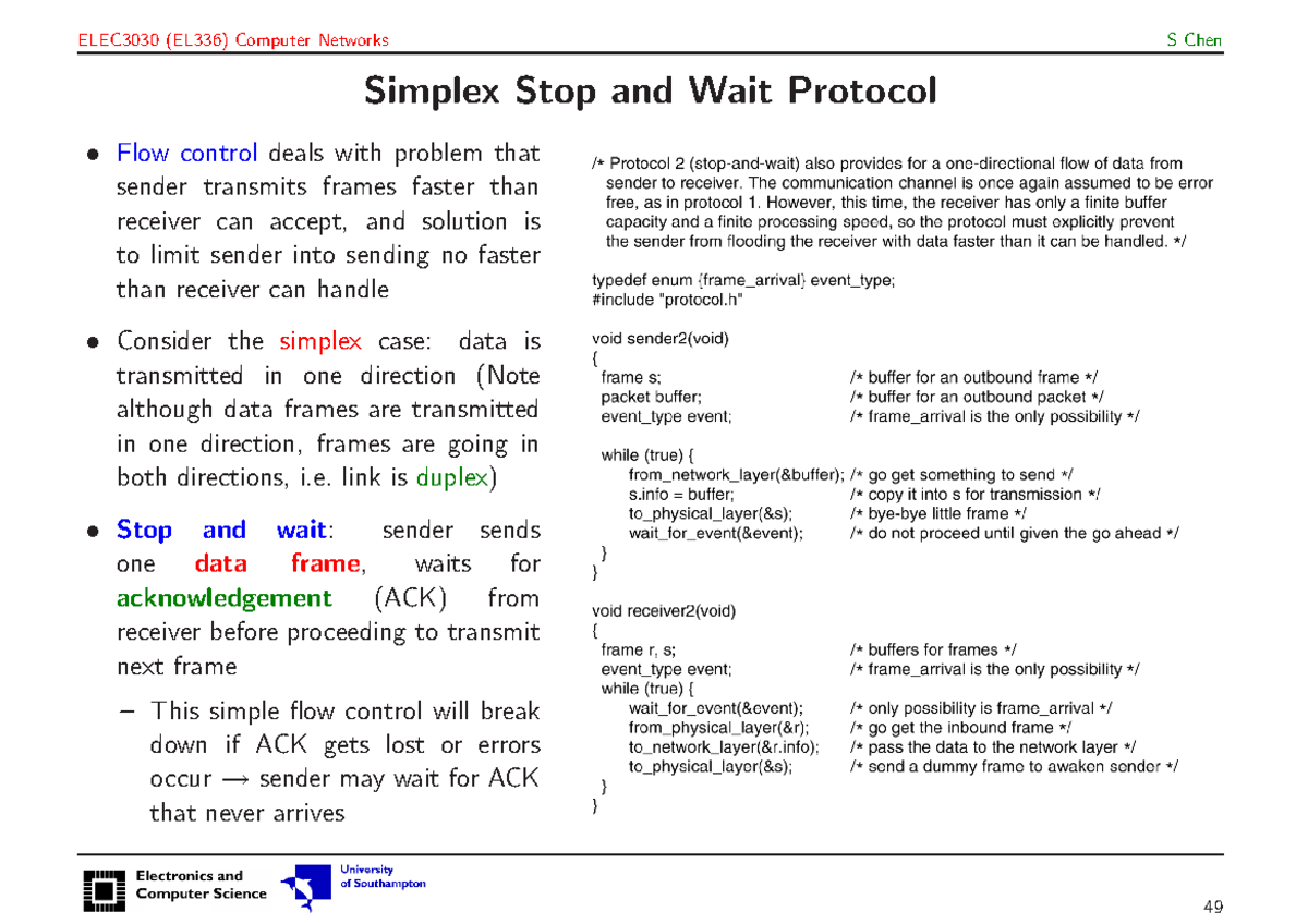 Flow Cntro..Stop and Wait - Simplex Stop and Wait Protocol Flow control ...