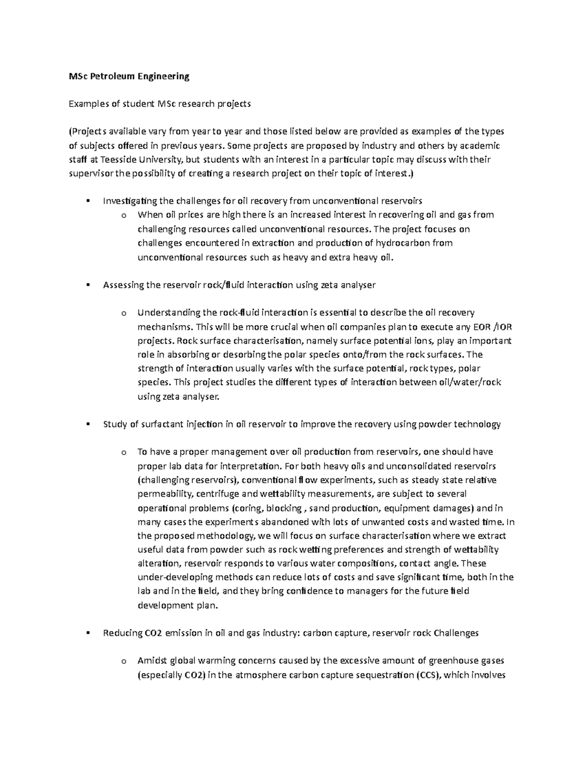 Resources for MSc in Petroleum Engineering - MSc Petroleum Engineering ...