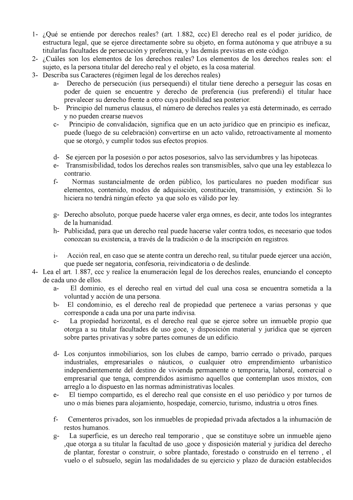 Tp derechos reales apuntes - 1- ¿Qué se entiende por derechos reales ...