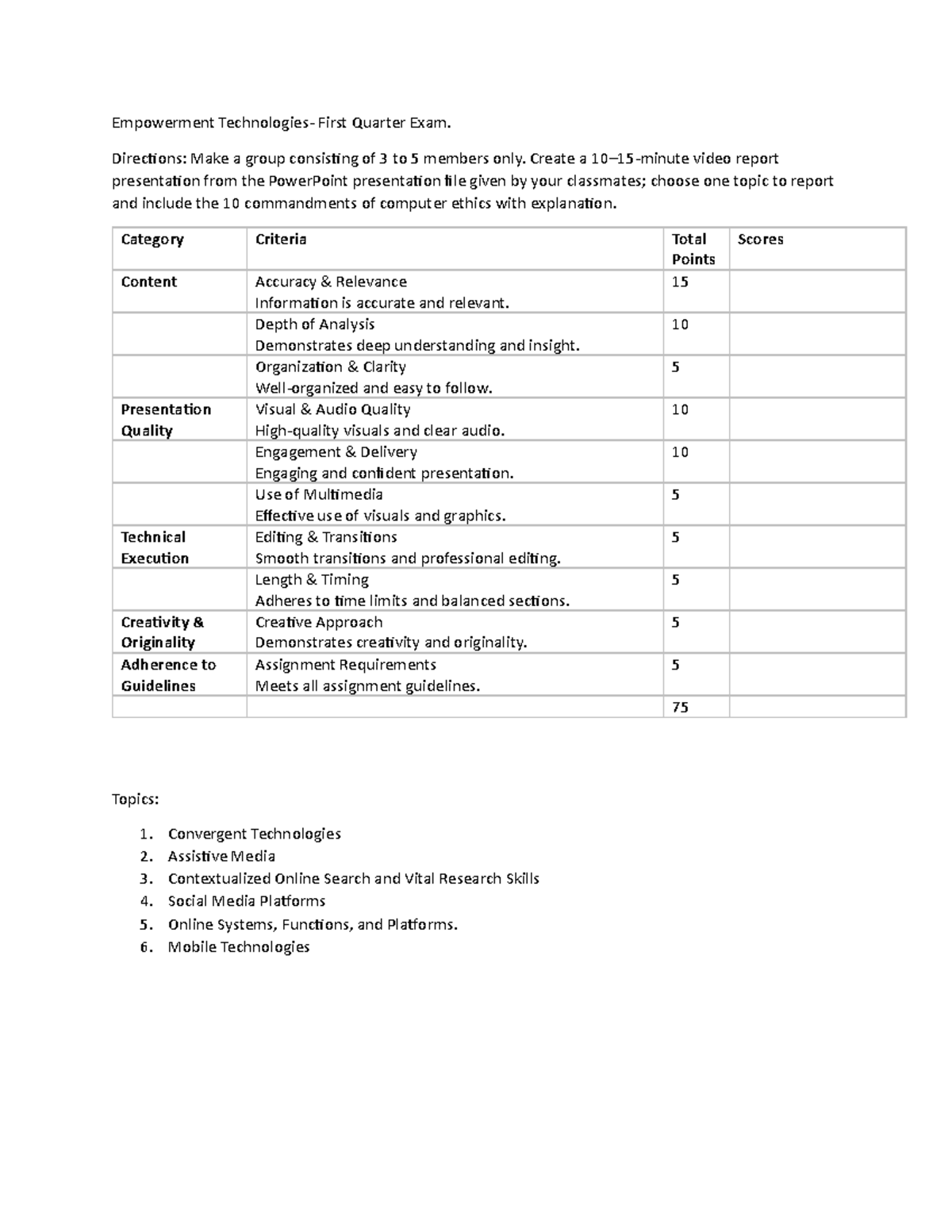 Empowerment first quarter - Empowerment Technologies- First Quarter ...