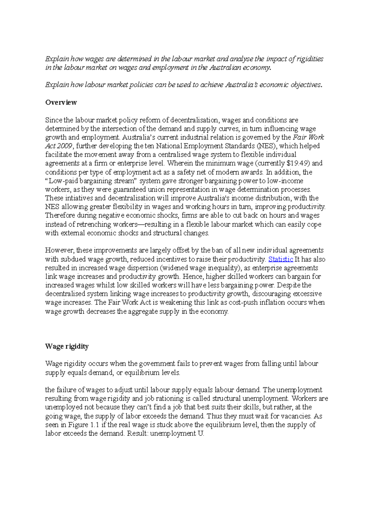 Wage determination Essay - Explain how wages are determined in the ...