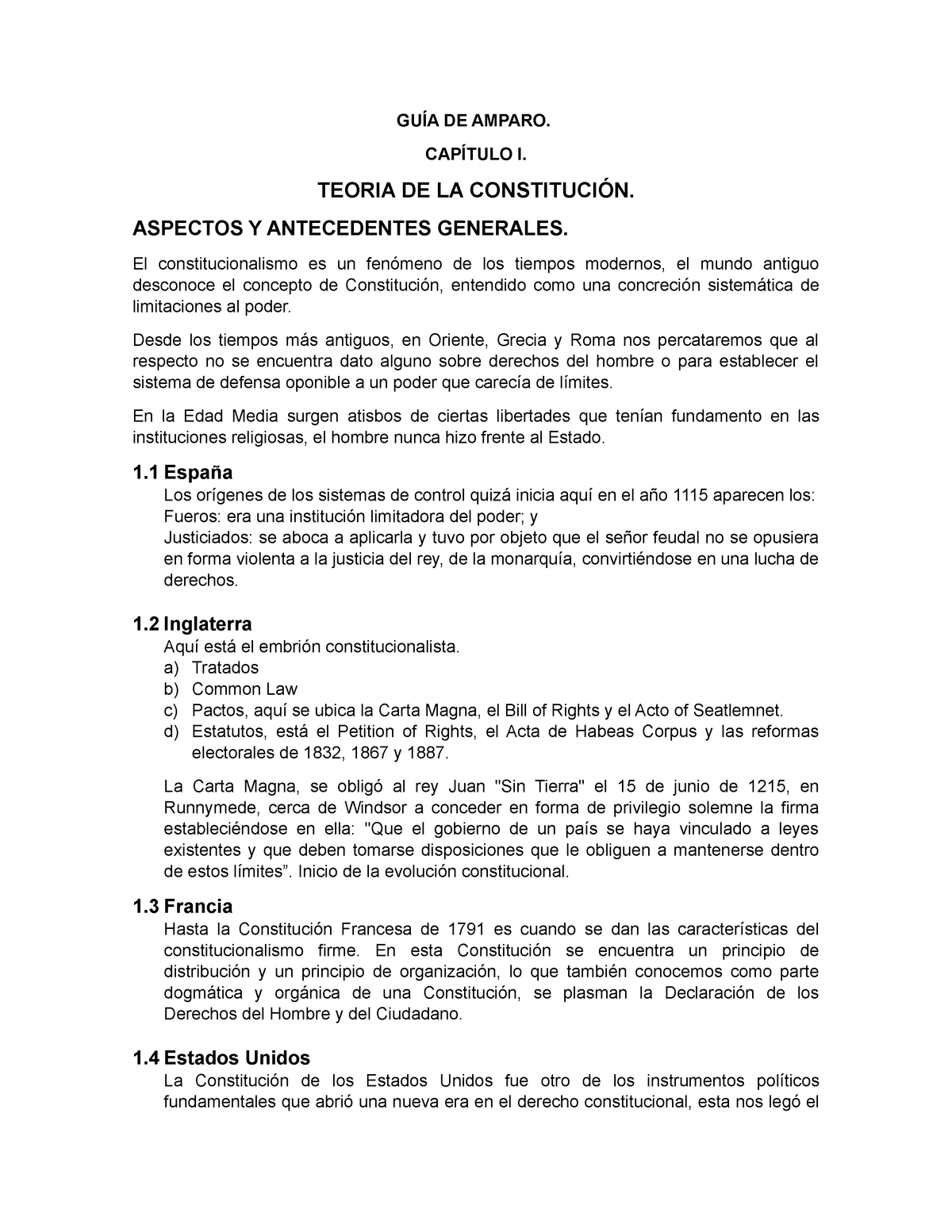 Guía de Amparo. - GUÍA DE AMPARO. CAPÍTULO I. TEORIA DE LA CONSTITUCIÓN ...