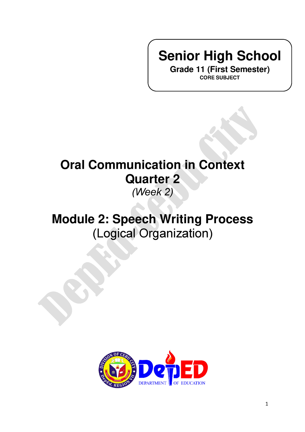 2 Q2 Oral Comm - Oral Communication Module 2 Quarter 2 - Oral ...