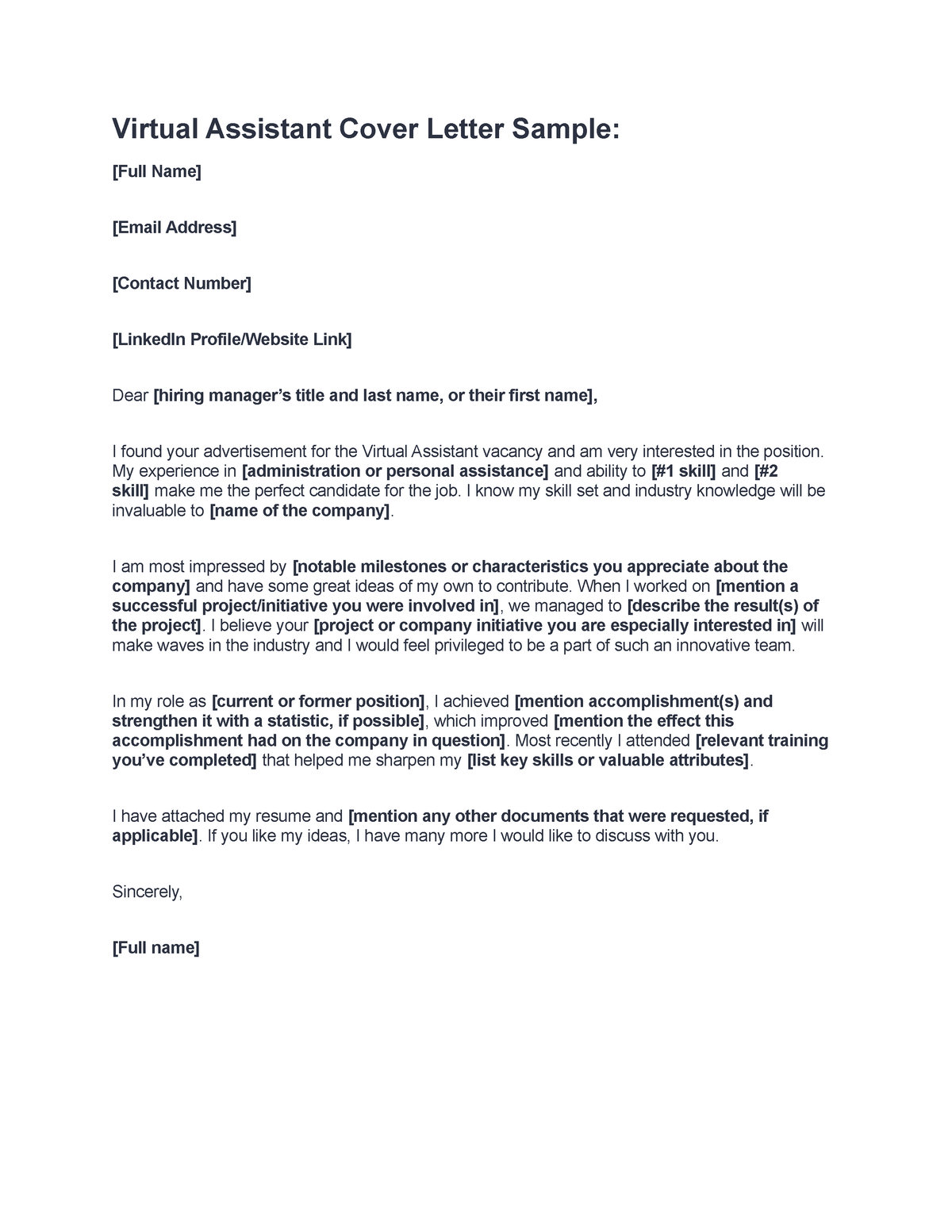 cover letter for healthcare virtual assistant
