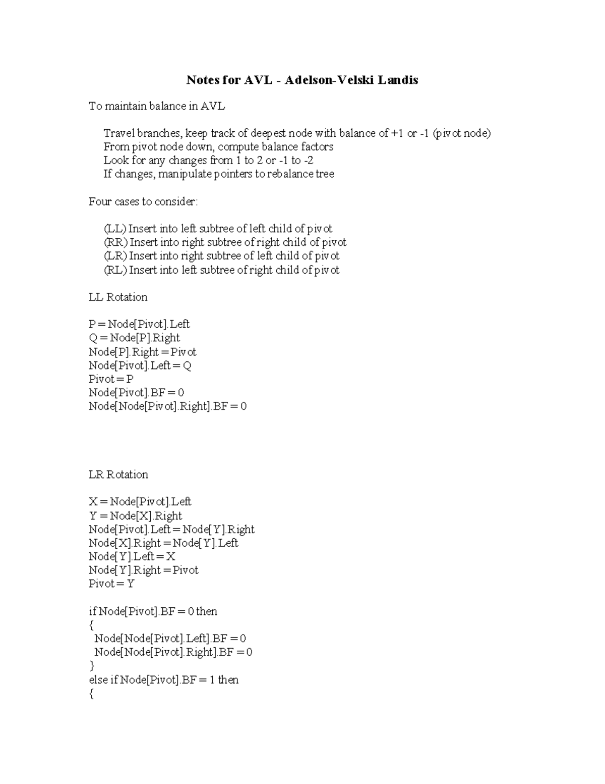 Avl - Avl - Notes for AVL - Adelson-Velski Landis To maintain balance ...