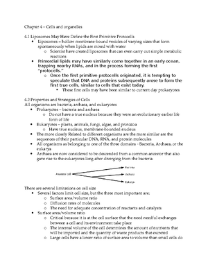 BIOL 225 Topic 1 Readings - Chapter 1 – A Preview Of Cell Biology Cell ...