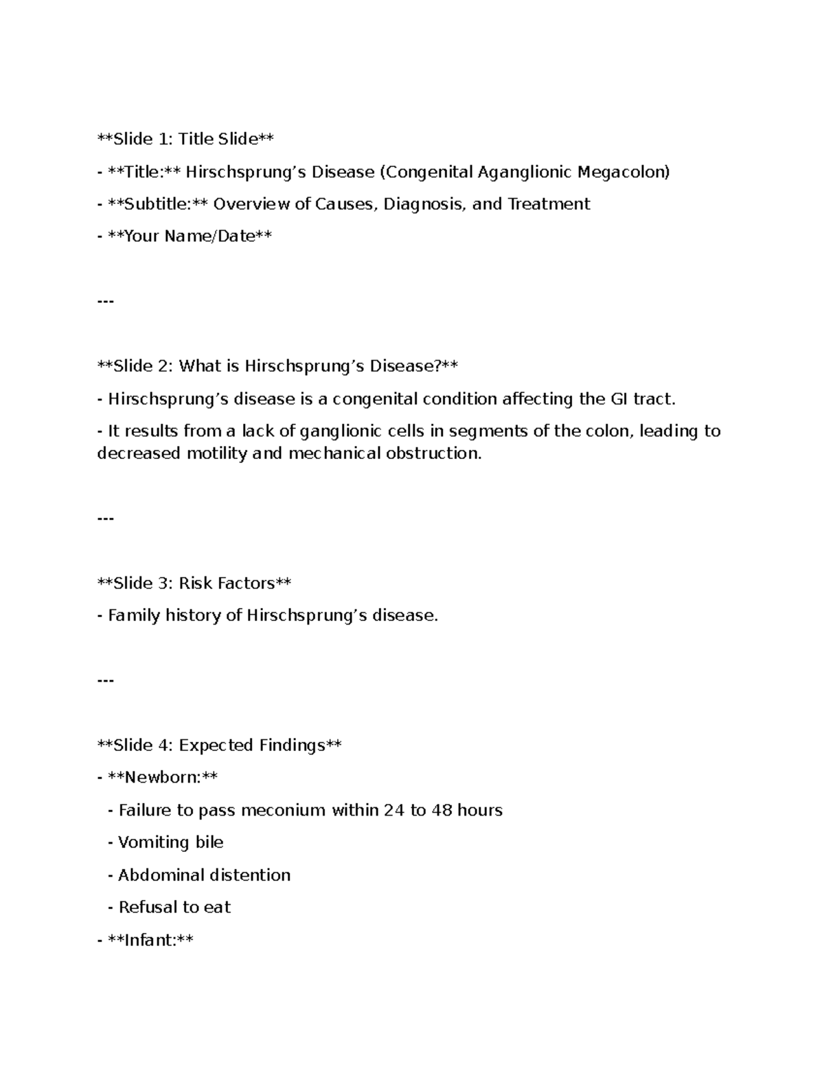 Hirschsprung - Slide 1: Title Slide Title: Hirschsprung’s Disease ...