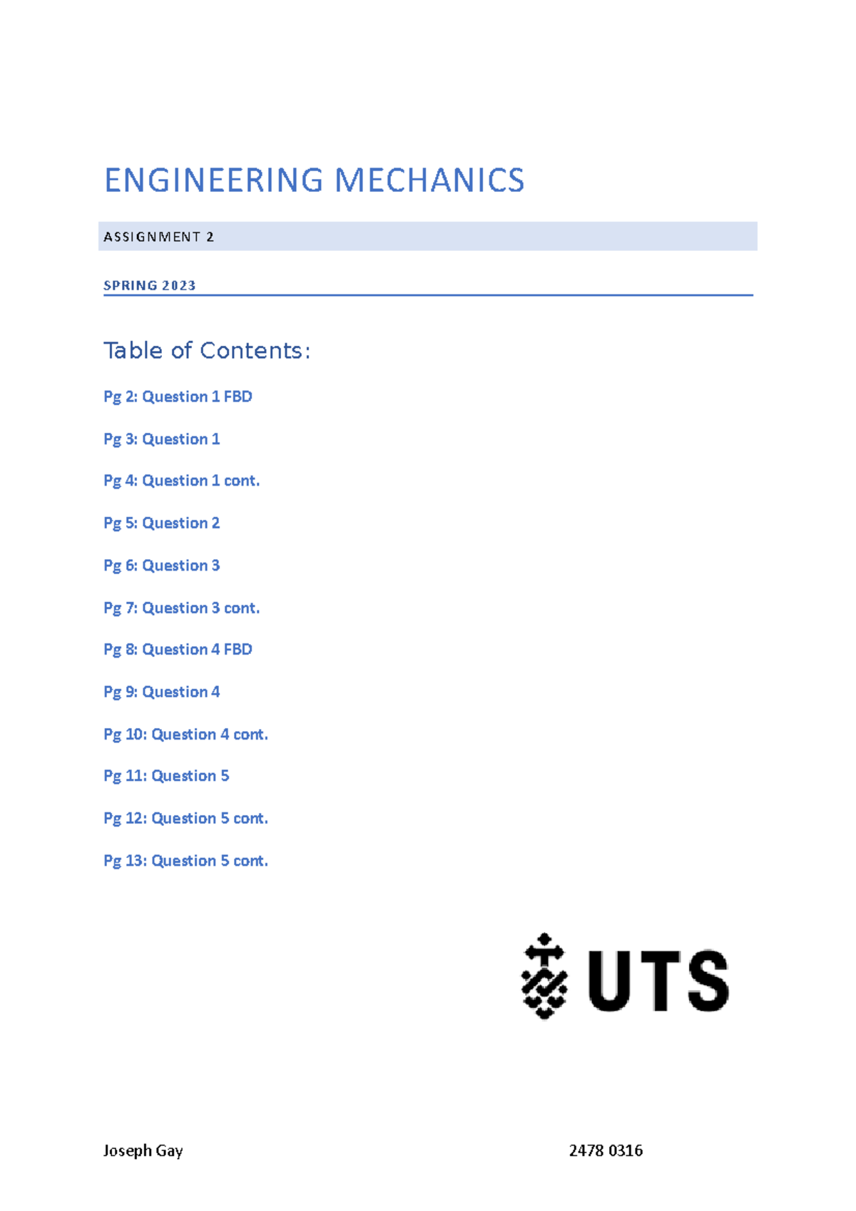 assignment on engineering mechanics