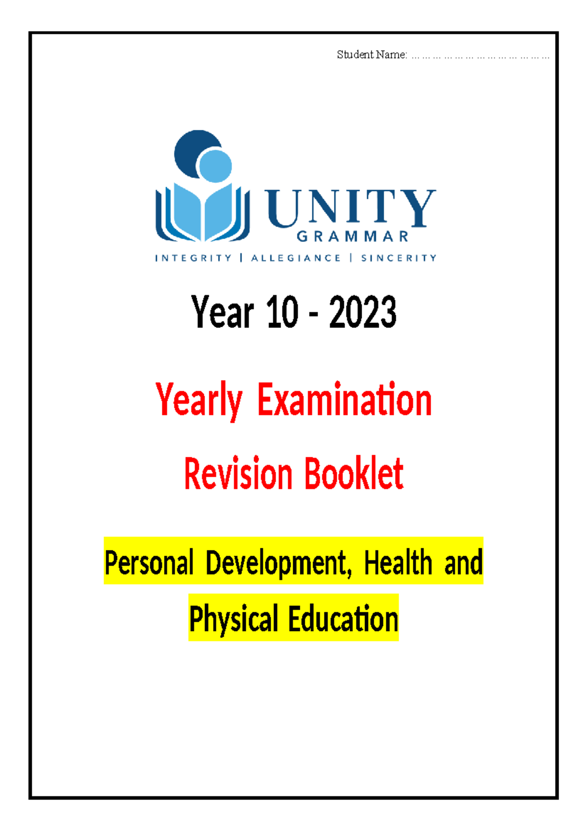 Year+10+Y+Exam+Revision+2023 - Year 10 - 2023 Yearly Examination ...