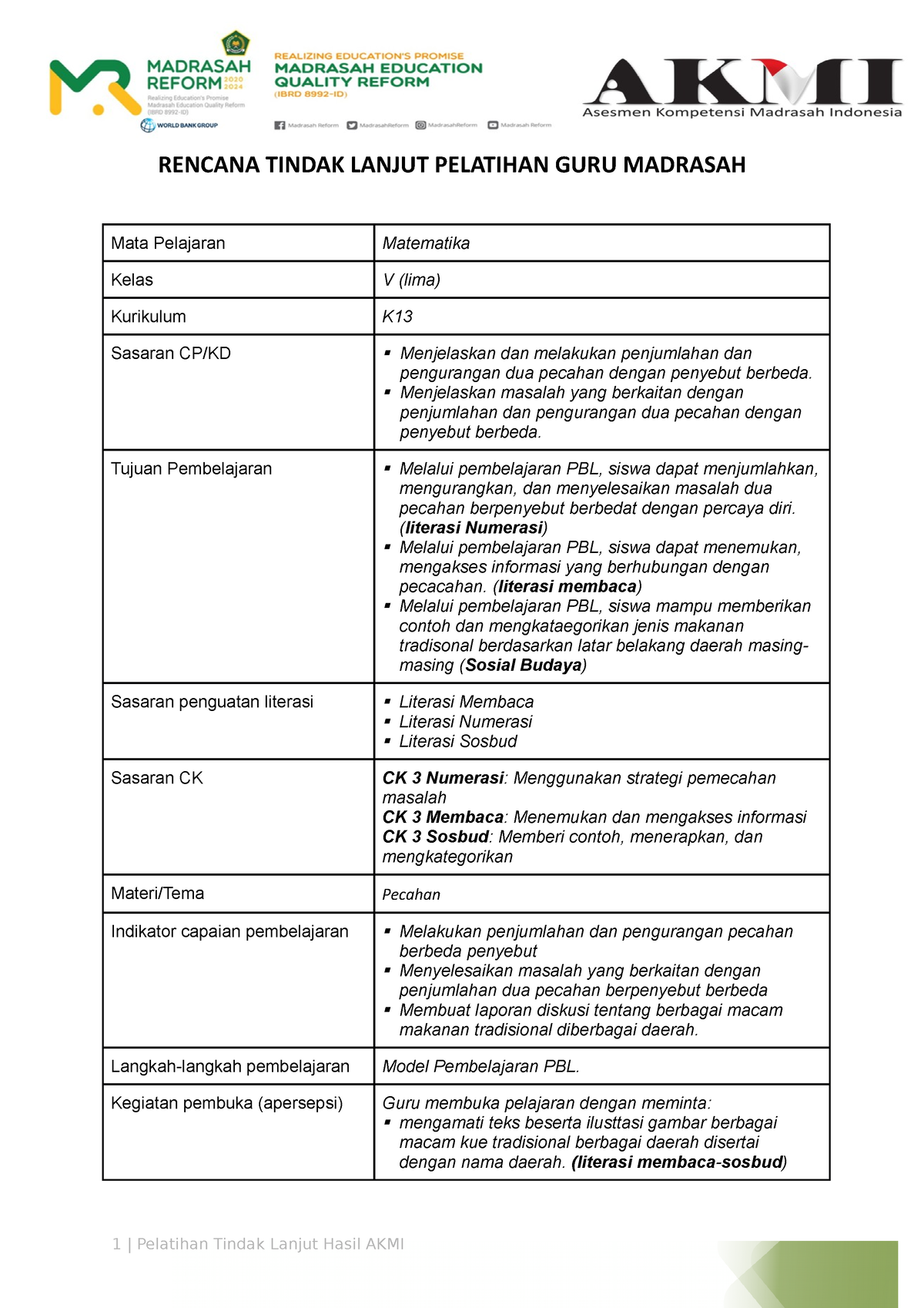 Template RTL - Copy - Bintek Tindal Lanjut AKMI 2023 - RENCANA TINDAK ...