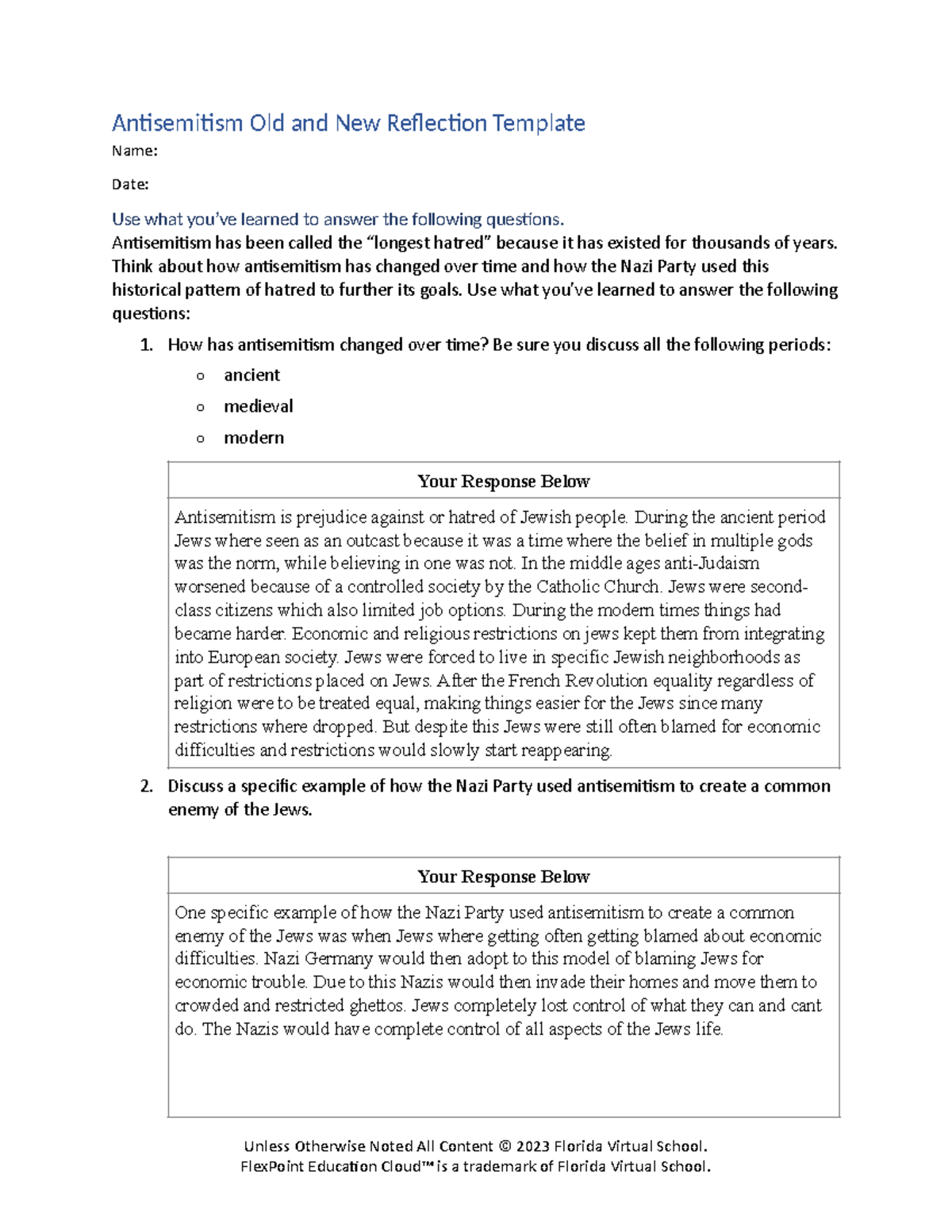 Antisemitism old new reflection template - An#semi#sm Old and New ...