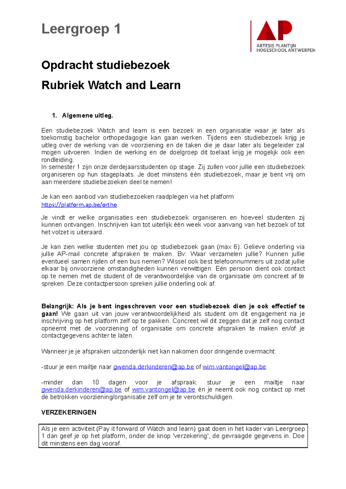 22-23 Reflectieverslag Watch And Learn - Leergroep 1 Opdracht ...