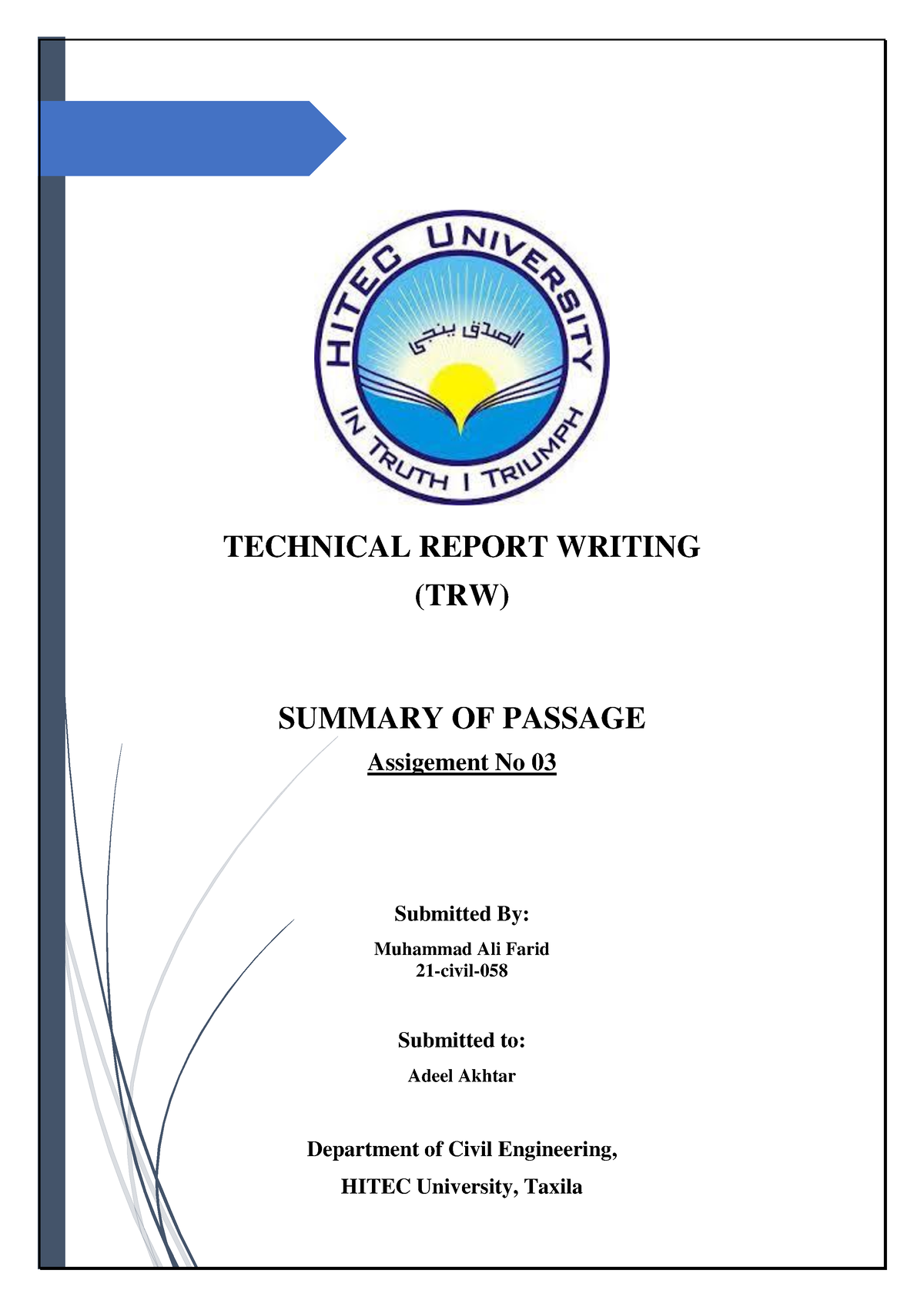 TRW Assig 3 - sasa - Lab Project Report TECHNICAL REPORT WRITING (TRW ...