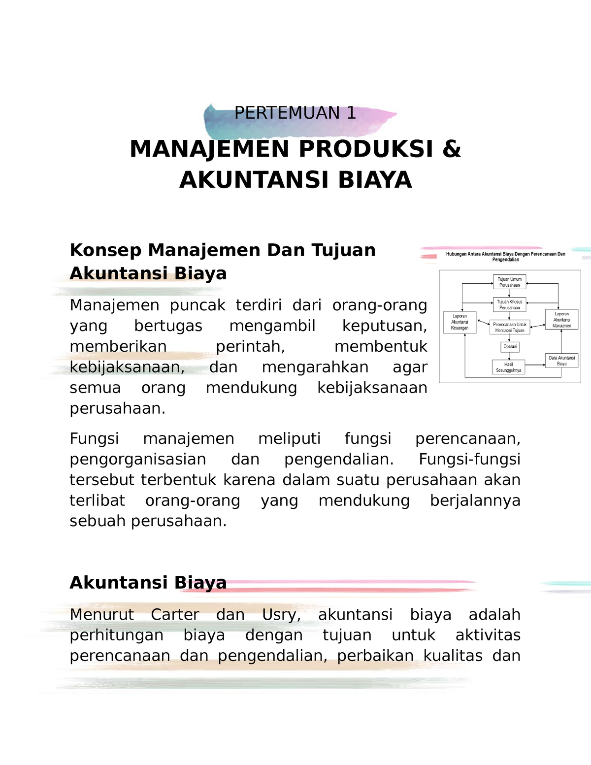 Akuntansi Biaya Pertemuan 1 - PERTEMUAN 1 MANAJEMEN PRODUKSI ...