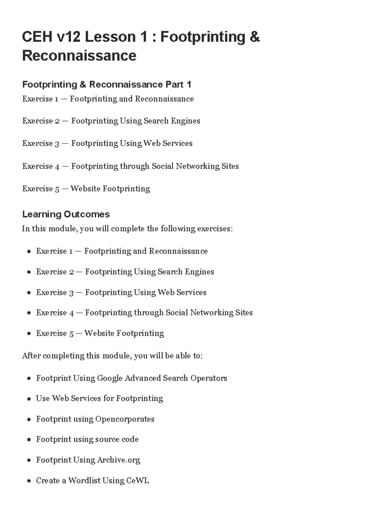 CEH v12 Lesson 1 Footprinting Reconnaissan - CEH v12 Lesson 1 ...
