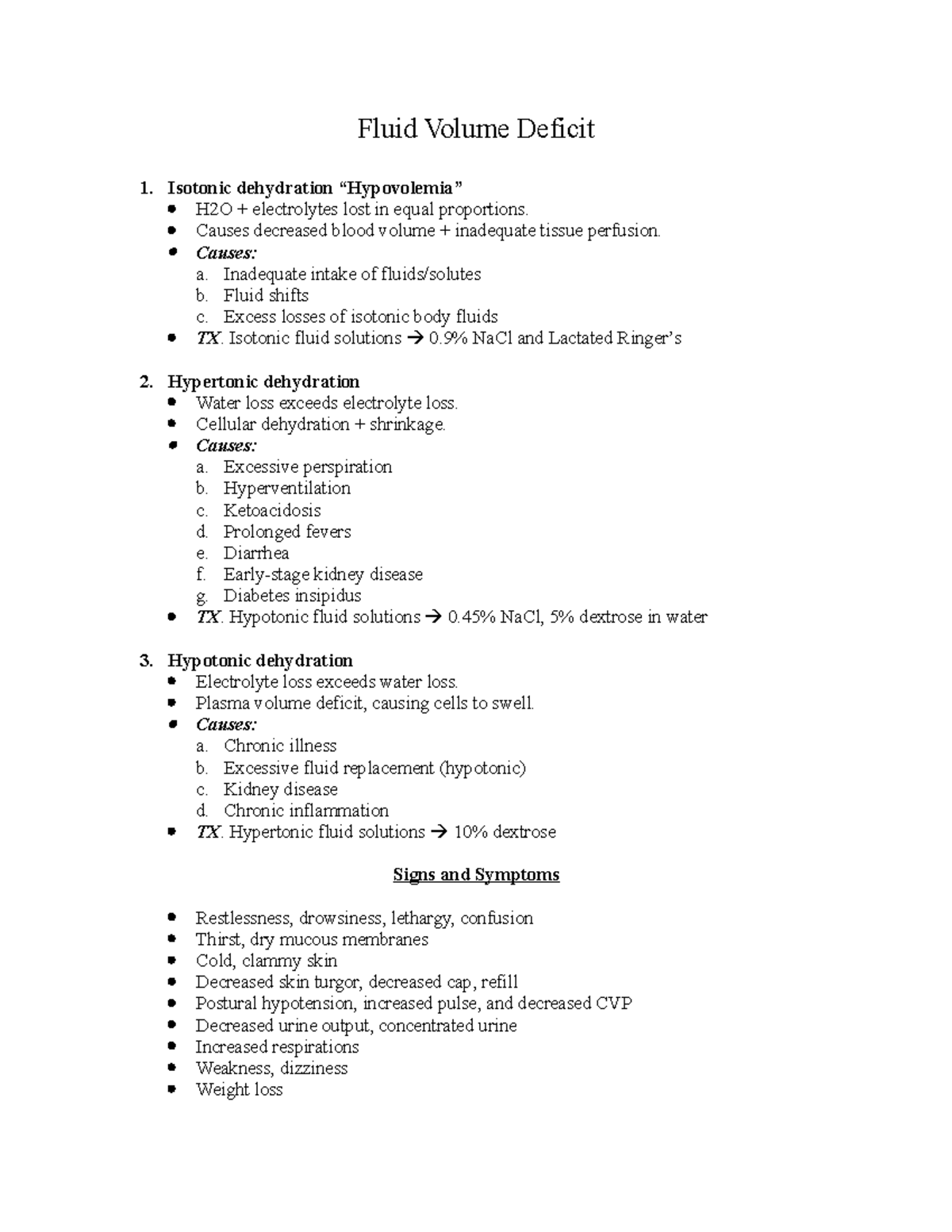 fluid-volume-deficit-isotonic-dehydration-hypovolemia-h2o