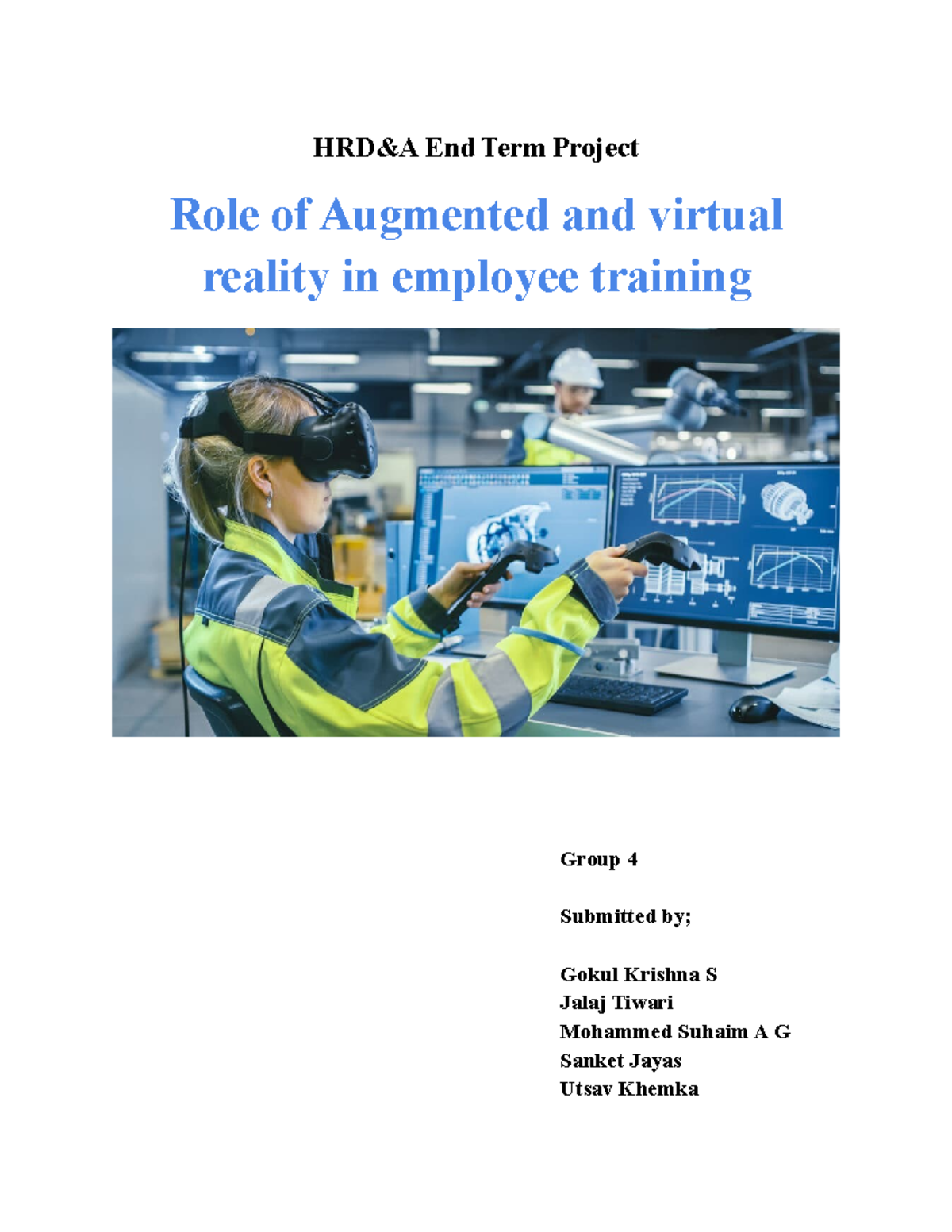 4 Report - HRD&A End Term Project Role of Augmented and virtual reality ...