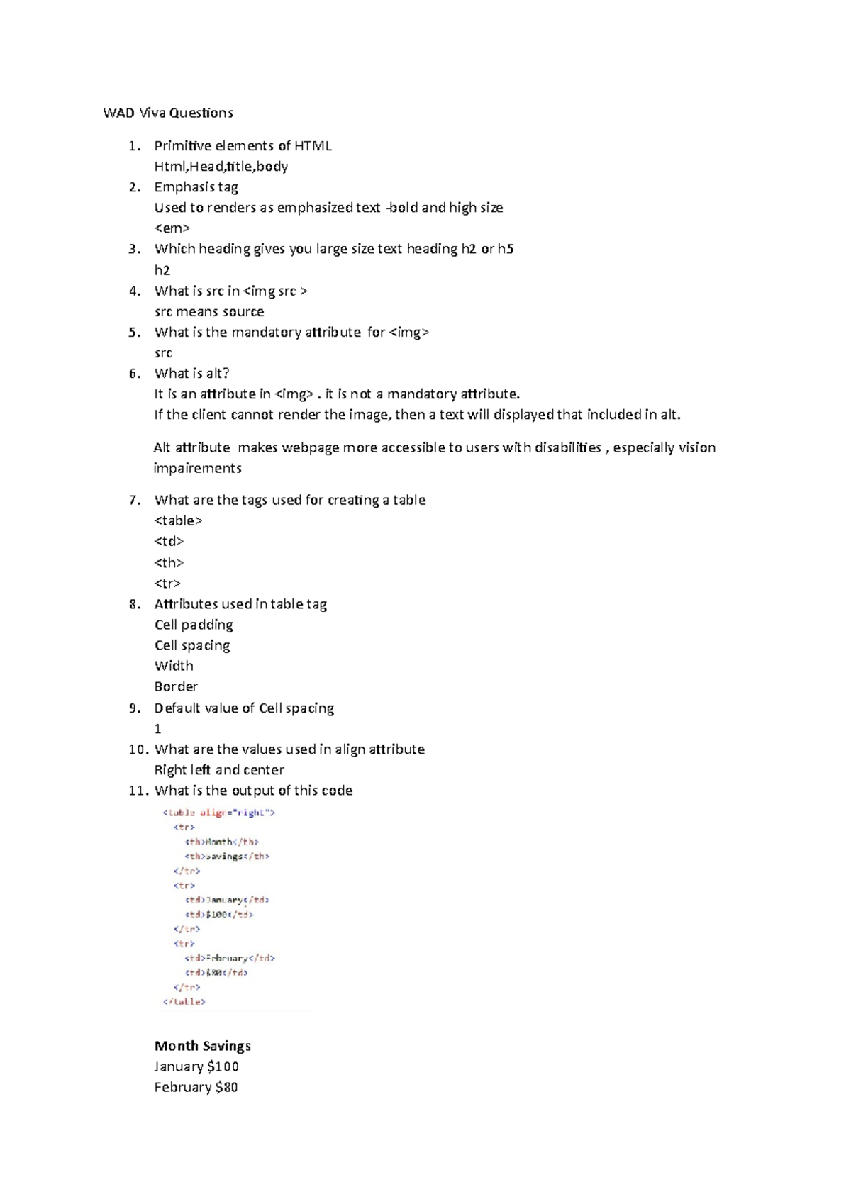WAD Viva Questions - WAD Viva Questions Primitive elements of HTML Html ...