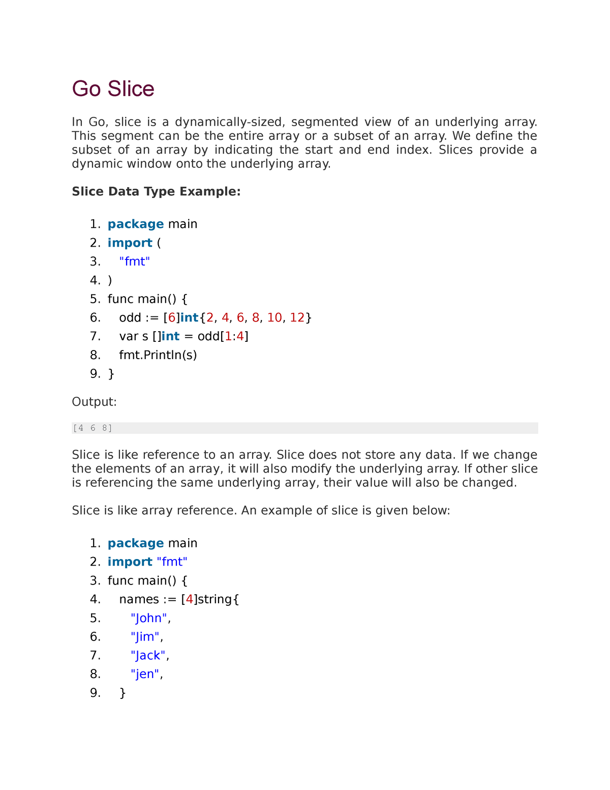 Go Slice - Notes For Better Understanding Of The Concepts - Go Slice In ...